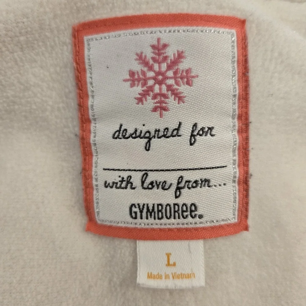 Gymboree Girl's Puffer Vest Jacket Sherpa Collar Pink With Snowflakes Size Large